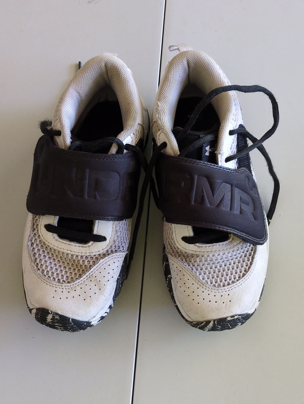 Under Armour Kids White and Black Strap Sneakers
